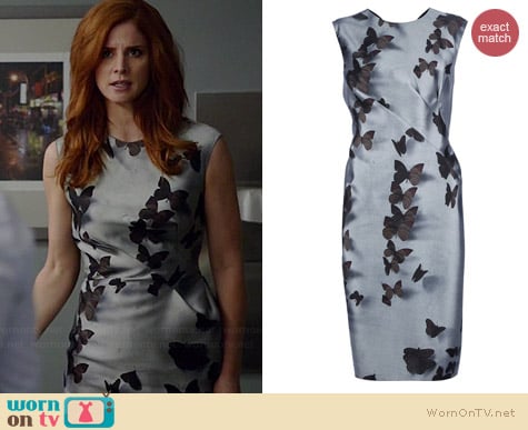 Lanvin Butterfly Print Dress worn by Sarah Rafferty on Suits