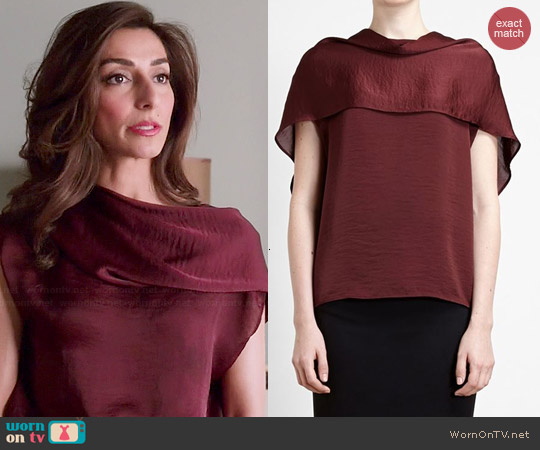 Lanvin Draped Chiffon Top worn by Necar Zadegan on GG2D