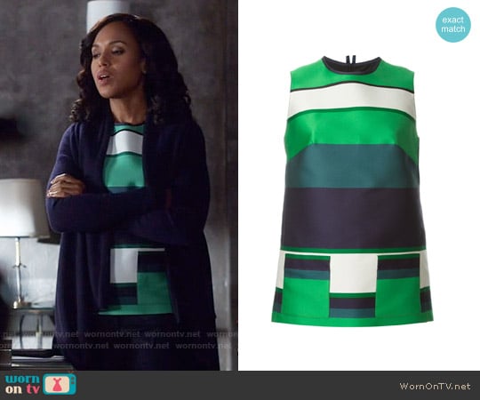 Lanvin Sleeveless Green Top worn by Olivia Pope (Kerry Washington) on Scandal