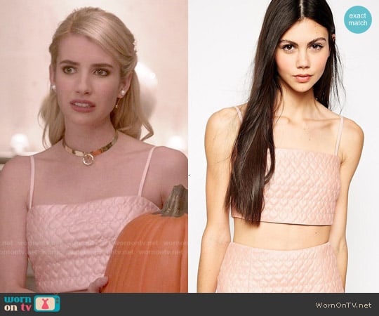 Lashes of London Quilted Bralet worn by Chanel Oberlin (Emma Roberts) on Scream Queens