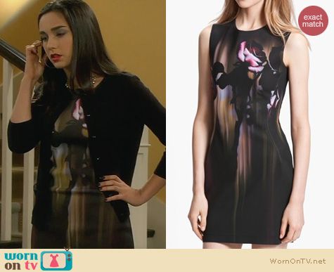 Last Man Standing Fashion: Faith Connexion Rose print neoprene dress worn by Molly Ephraim