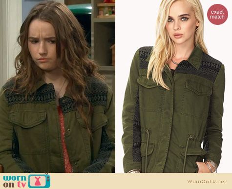 Last Man Standing Fashion: Forever 21 Tribal Utility Jacket worn by Kaitlyn Dever