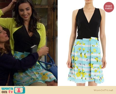 Last Man Standing Fashion: ICB Floral and Striped Print Skirt Dress worn by Kaitlyn Dever