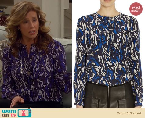 Last Man Standing Fashion: Isabel Marant Pleated print blouse worn by Nancy Travis