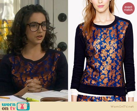 Last Man Standing Fashion: J. Crew Floral Sweatshirt worn by Molly Ephraim