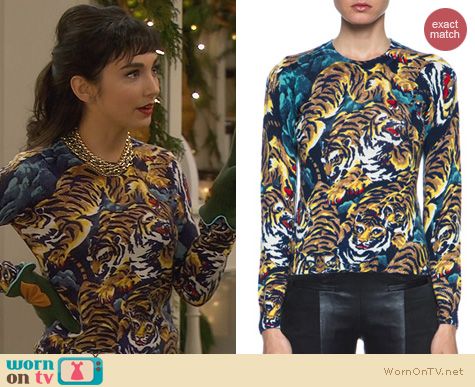 Last Man Standing Fashion: Kenzo Flying Tigers Sweater worn by Molly Ephraim