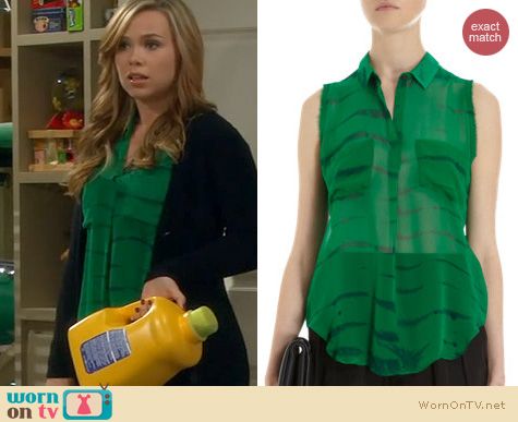 Last Man Standing Fashion: Raquel Allegra Green Tie Dye Top worn by Amanda Fuller