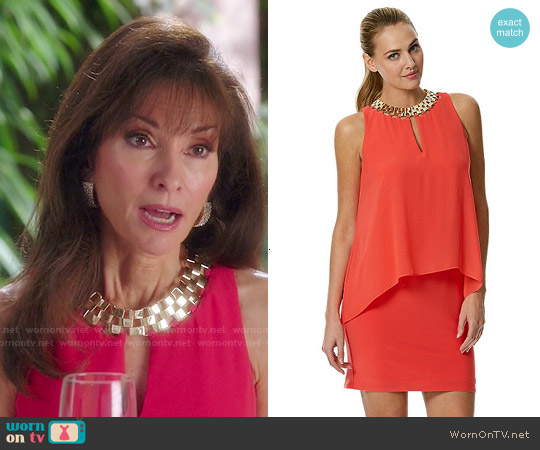 Laundry by Shelli Segal Chiffon Overlay Dress worn by Genevieve Delatour (Susan Lucci) on Devious Maids