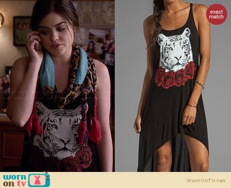 Lauren Moshi Daria Red Rose Tiger Tank Dress worn by Lucy Hale on PLL