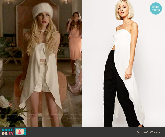 Lavish Alice Bandeau Maxi Cape Crop Top worn by Chanel Oberlin (Emma Roberts) on Scream Queens