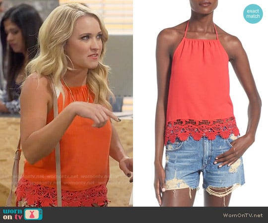 Leith Lace Trim Halter Top worn by Gabi Diamond (Emily Osment) on Young and Hungry