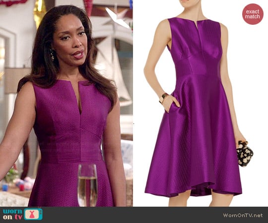 Lela Rose Embossed satin-twill dress worn by Gina Torres on Revenge