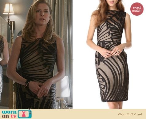 Lela Rose Gathered Boat Neck Dress worn by Emily VanCamp on Revenge