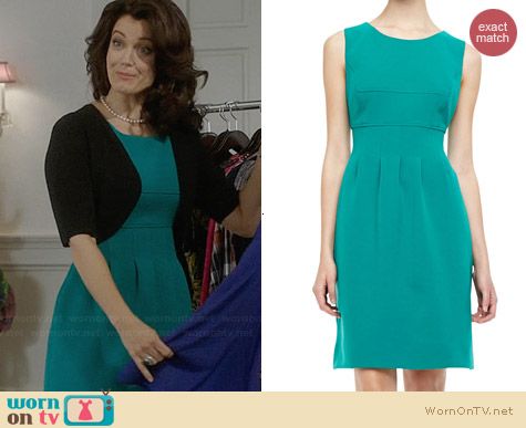 Lela Rose Sleeveless Classic Sheath in Jade worn by Bellamy Young on Scandal