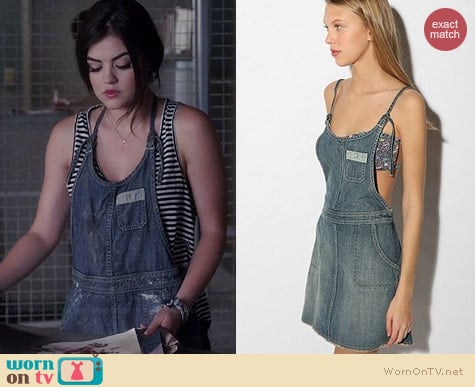 Levi's Denim Overall Dress worn by Lucy Hale on PLL