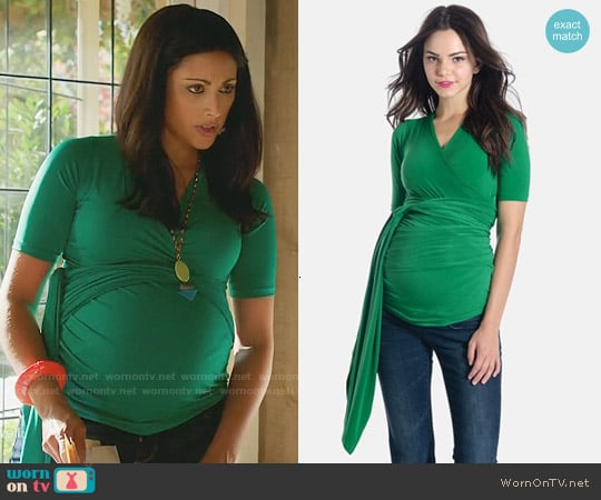 Lilac Clothing Bella Top in Green worn by Divya Katdare (Reshma Shetty) on Royal Pains