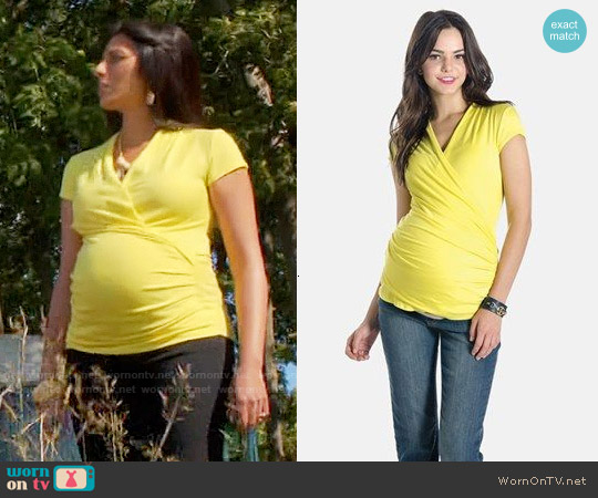 Lilac Clothing Karen Top in Yellow worn by Divya Katdare (Reshma Shetty) on Royal Pains