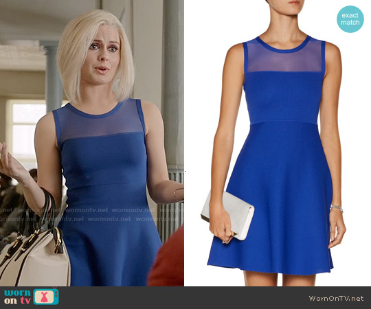 Line Mesh-Paneled Stretch-Knit Mini Dress worn by Liv Moore (Rose McIver) on iZombie