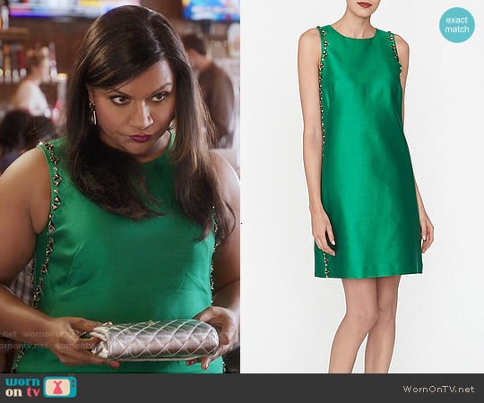 LK Bennett Minnie Embellished Dress worn by Mindy Lahiri (Mindy Kaling) on The Mindy Project