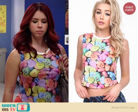 Love Culture Candy Hearts Top worn by Jillian Rose Reed on Awkward