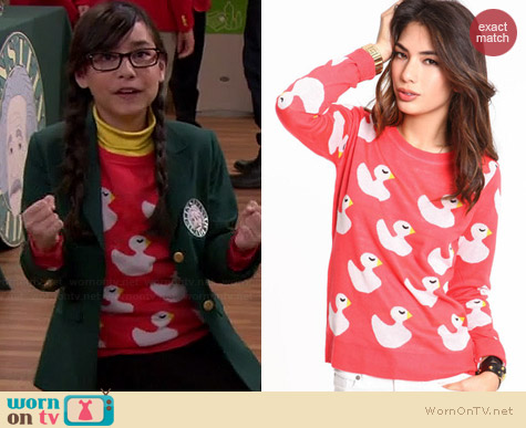 Love Culture Rubber Ducky Knit Sweater worn by Cecelia Balagot on Girl Meets World