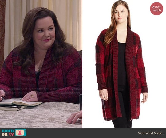 Lucky Brand Checked Boucle Sweater worn by Molly Flynn (Melissa McCarthy) on Mike & Molly