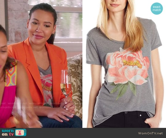 Lucky Brand Coral Flower Tee worn by Blanca Alvarez (Naya Rivera) on Devious Maids