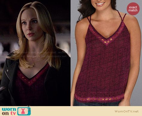 Lucky Brand Marrakech Embellished Cami worn by Candice Accola on The Vampire Diaries