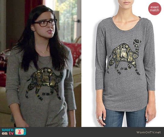 Lucky Brand Metallic Camel Tee worn by Ariel Winter on Modern Family