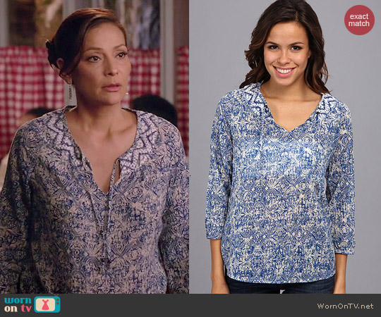 Lucky Brand Printed Top worn by Constance Marie on Switched at Birth