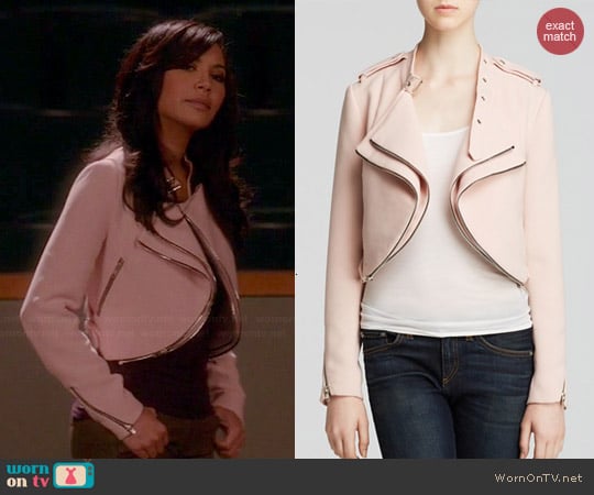 Lucy Paris Crop Moto Jacket worn by Naya Rivera on Glee