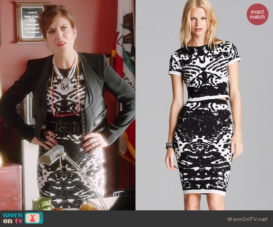 Lucy Paris Intarsia Knit Top & Skirt Set worn by Kate Walsh on Bad Judge