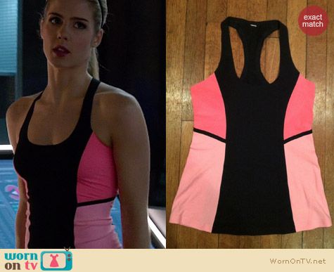 Lululemon Color Block Tank worn by Emily Bett Rickards on Arrow