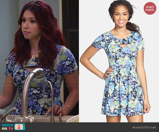 Lush Floral Print Cutout Skater Dress worn by Jillian Rose Reed on Awkward