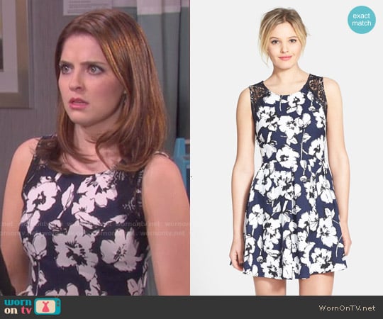 Lush Lace Trim Pleated Skater Dress worn by Theresa Donovan (Jen Lilley) on Days of our Lives