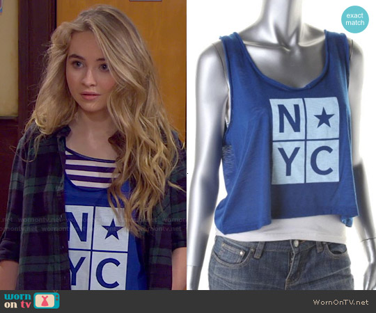 Lust N Must NYC Tank worn by Maya Hart (Sabrina Carpenter) on Girl Meets World