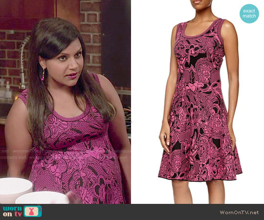 M Missoni Floral Intarsia-Knit Dress worn by Mindy Lahiri (Mindy Kaling) on The Mindy Project