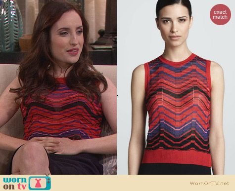 M Missoni Bias Plaid Tank worn by Zoe Lister Jones on FWBL