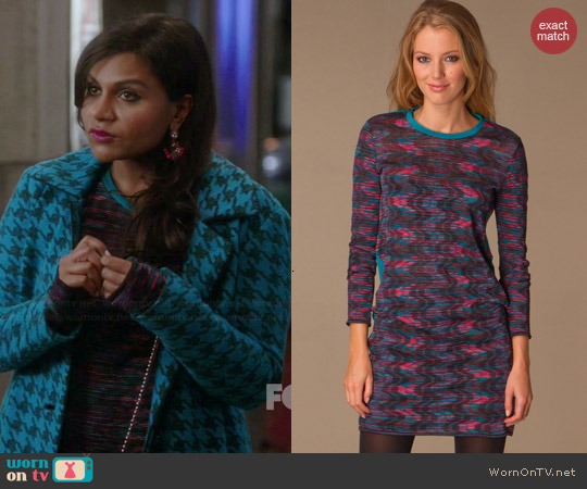 M Missoni Contrasting Dress worn by Mindy Kaling on The Mindy Project