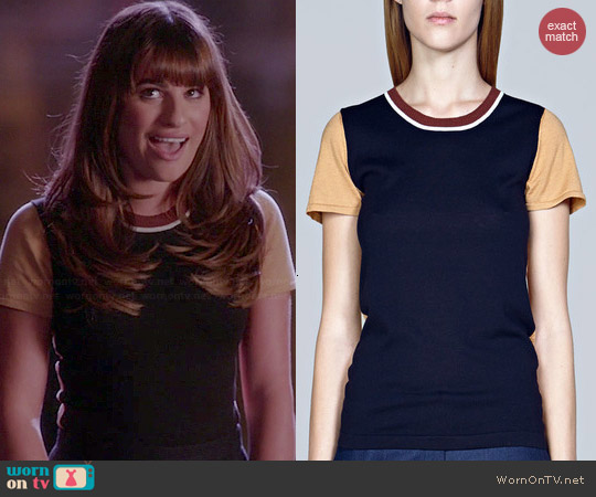 M. Patmos Colorblock Sweater Tee worn by Lea Michele on Glee