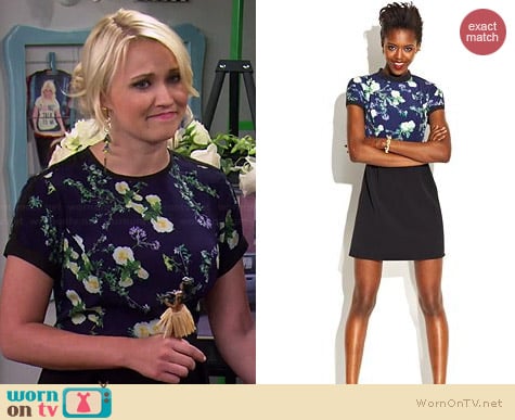 MADE Fashion Week Floral Print Dress worn by Emily Osment on Young & Hungry