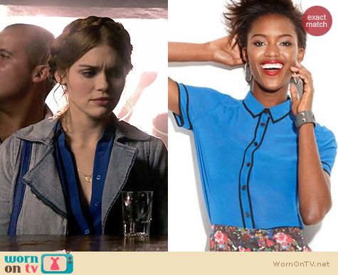 MADE Fashion Week Piped blouse worn by Holland Roden on Teen Wolf