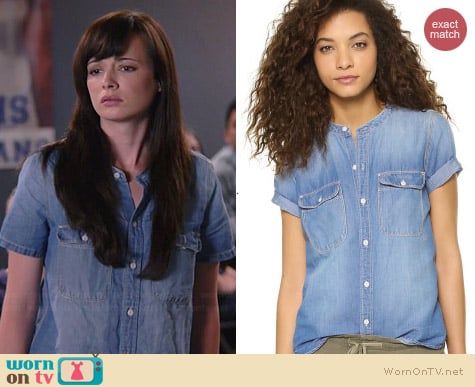 Madewell Short Sleeve Chambray Shirt worn by Ashley Rickards on Awkward