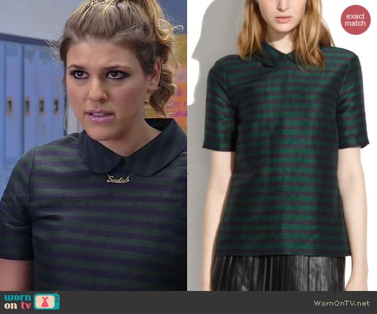 Madewell Curved Collar Top in Nightfall Stripe worn by Molly Tarlov on Awkward