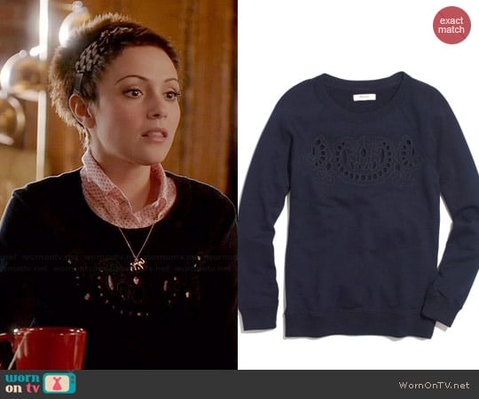 Madewell Cutout Sweatshirt worn by Italia Ricci on Chasing Life