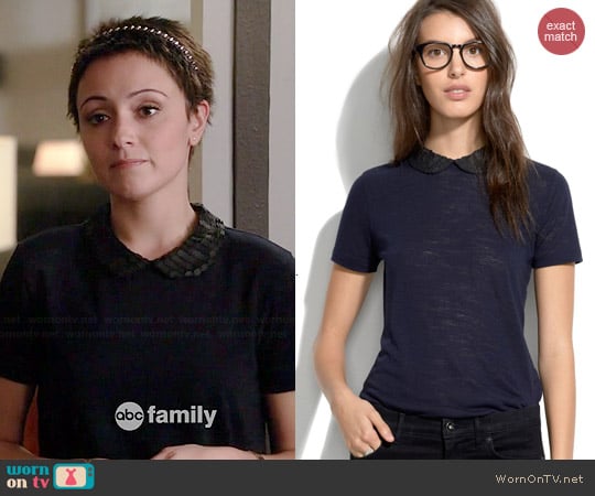 Madewell Embellished Collar Tee worn by Italia Ricci on Chasing Life