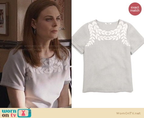 Madewell Ivy Tee in Grey worn by Emily Deschanel on Bones