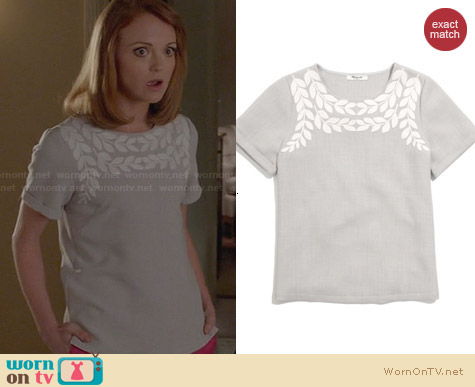 Madewell Ivy Tee worn by Jayma Mays on Glee