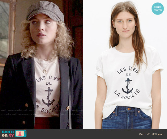 Madewell  les îles de la société Tee worn by Grace Gardner (Skyler Samuels) on Scream Queens