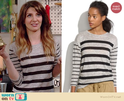 Madewell Linen Tee in Mixed Stripe worn by Nasim Pedrad on Mulaney